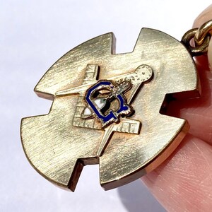 Antique Gold Filled Onyx & Enamel Masonic Cross Fob Pendant, Victorian Edwardian image 6