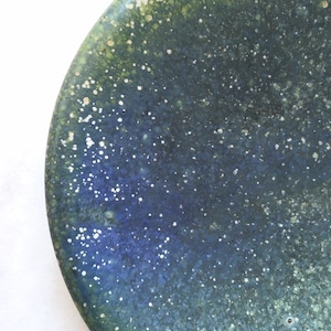 Vintage Jacob Bang Nymolle Pottery Tray Vide Poche in Green & Blue 1970s Denmark