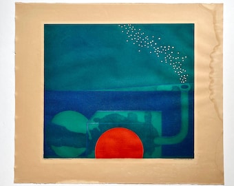 Sergio Gonzalez-Tornero Artist Proof Modernist Intaglio Print Winter Landscape