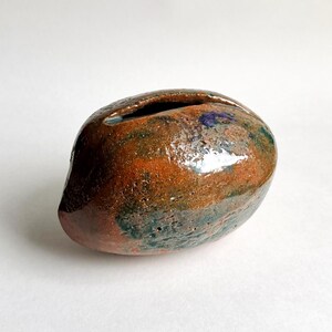 Intriguing Modernist Closed Form Studio Pottery Vase 1958 Artist Signed Vintage