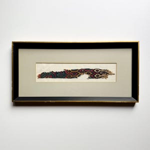 Ancient Nazca Nasca Pre Colombian Peruvian Textile Fragment, Framed & Mounted