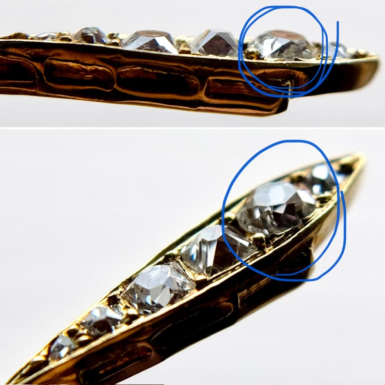 Antique 18K 750 Yellow Gold Old Diamond & Turquoise Arrow Pendant Charm Art Deco image 9