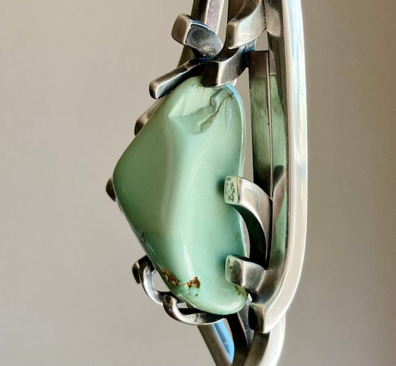 Cool Modernist Sterling Silver & Turquoise ? Pend… - image 7