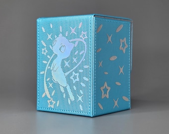 Shiny Mew Inspired Deck Box for Pokémon Cards | Holographic Collector Storage Case