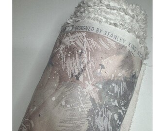 25 Yards Vtg 90's Stanley King Margin Designs Floral Screenprinted Cotton Fabric