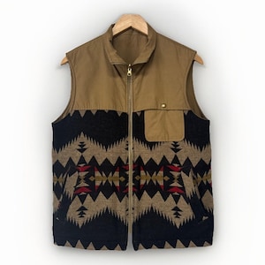Pendleton Reversible Aztec Blanket Vest - Size Small - Wool / Cotton Geometric