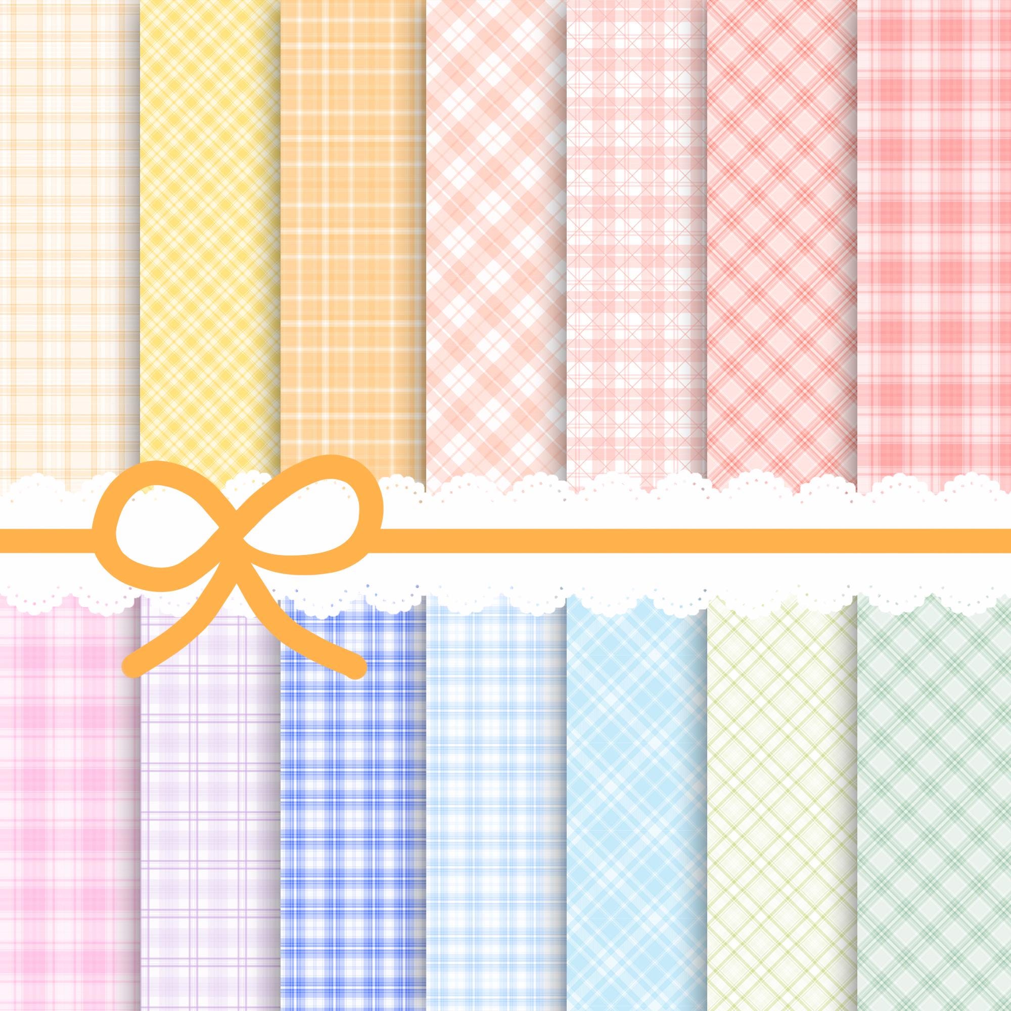 Pastel Gingham Digital Paper - Seamless Plaid Scrapbook Backgrounds for ...