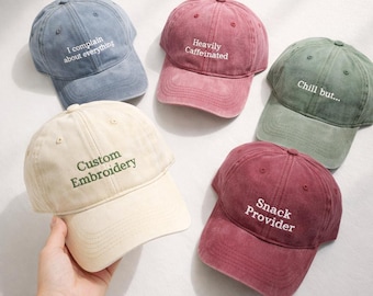 Personalized Embroidered Hat — Custom Vintage Baseball Cap, Gift for Dad, Retro Trucker Hat, Unisex Adjustable Dad Hat