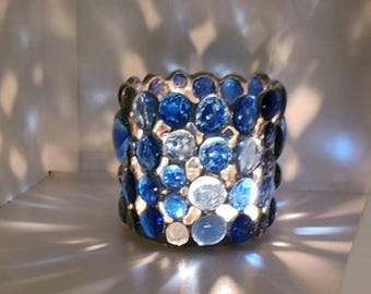 Blue Stained Glass Candle Holder Votive Home & Living created in the Eastvillage NYC