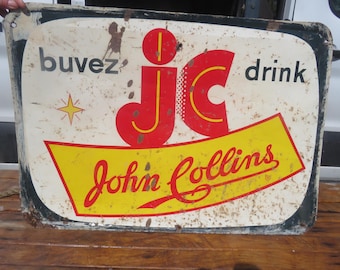 Letrero antiguo original de John Collins Decor (