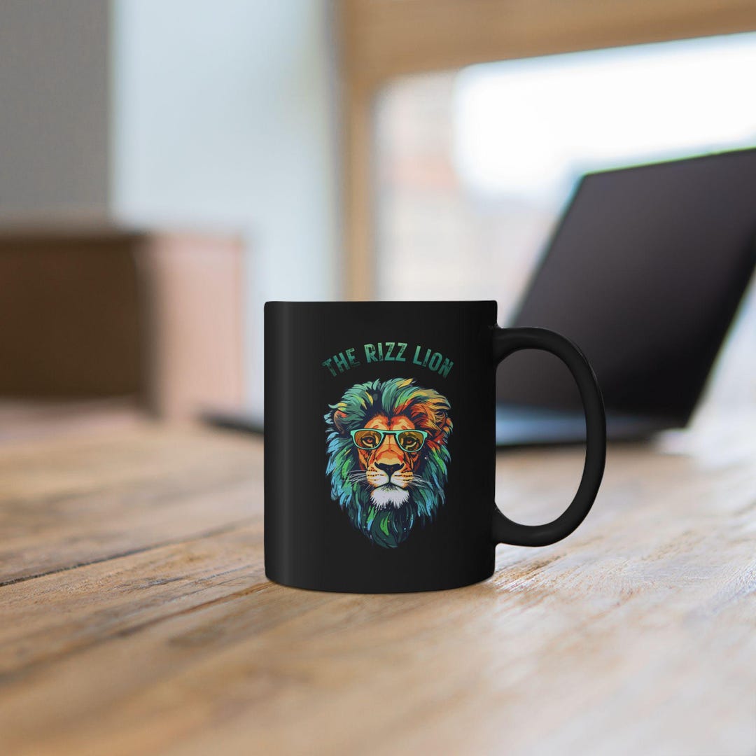 Aniaml Rizz The Rizz Lion Coffee Mug | Gen Z Slang Valentine's Gift | Trendy Animal ...