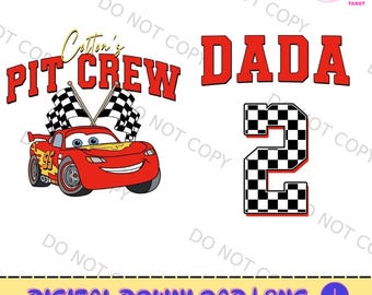 Custom Race Cars Birthday Family Matching PNG, Two Fast Birthday, Pit Crew Mama Dada, Custom Disneyland Family Birthday Digital Download