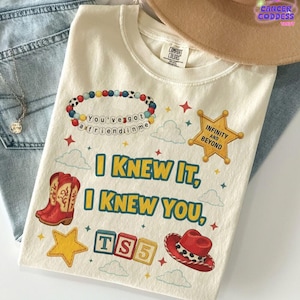 Retro Toy Story Gang I Knew It I Knew You Girly Shirt, Western Cowboy Graphic Shirt, Trendy Toy Story 5 Tee, You've Got A Friend In Me Shirt image 1