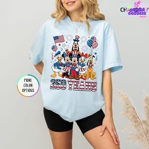 Comfort Colors Retro Disneyland 4th of July 250 Years Shirt, Mickey Minnie Patriotic 1776-2026 Tee, Disneyland 250th Anniversary T-Shirt image 6