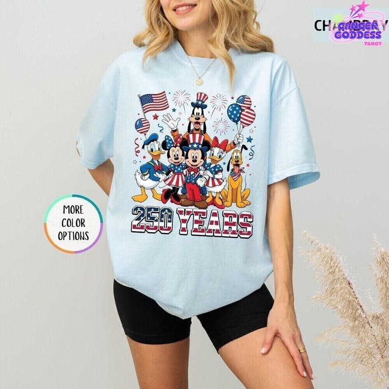 Comfort Colors Retro Disneyland 4th of July 250 Years Shirt, Mickey Minnie Patriotic 1776-2026 Tee, Disneyland 250th Anniversary T-Shirt image 6