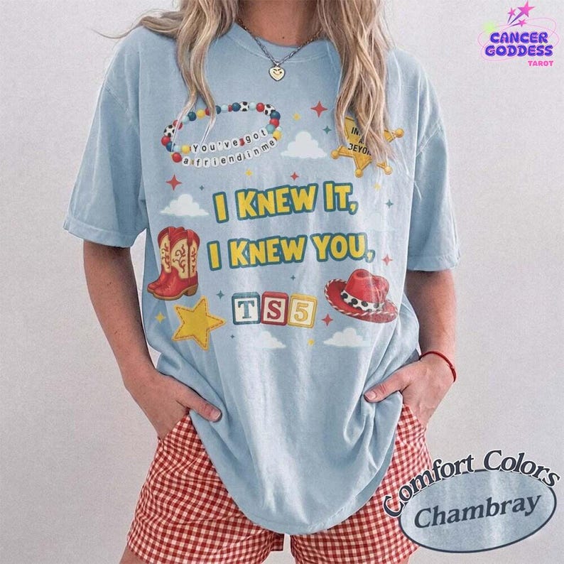 Retro Toy Story Gang I Knew It I Knew You Girly Shirt, Western Cowboy Graphic Shirt, Trendy Toy Story 5 Tee, You've Got A Friend In Me Shirt image 5