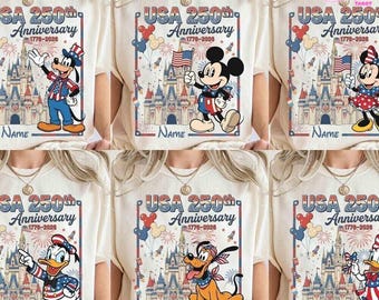 Disney All Characters USA 250th Anniversary Shirt, Mickey & Friends Princess Toy Story Disney Shirt Patriotic 4th Of July WDW Disneyland Tee