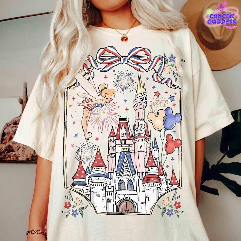 Camiseta del 250.º aniversario de Disney, camiseta retro de Disneyland conmemorativa del 250.º aniversario de Estados Unidos, Día de la Independencia, 4 de julio, patriótica para mujer imagen 1