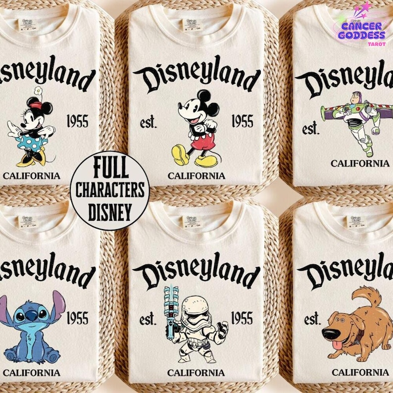 Retro Disney Full Characters Shirt, Disneyland Trip Shirt, Disneyland Group Shirts, Disneyland Family Shirts, Mickey and Friends Shirt image 1