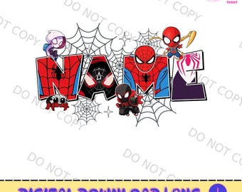 Spidey & His Amazing Friends Birthday PNG, MCU Birthday Family Matching Tee, Ghost Spider Birthday, Disneyland Family Trip Digital File