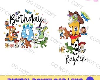 Toy Story Birthday Family Matching PNG, Custom Disneyland Birthday File, Custom Pixar Family Matching Digital Download
