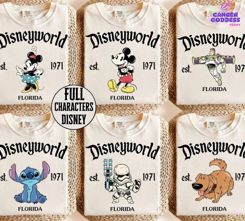 Camiseta retro de Disneyworld con todos los personajes, camiseta del viaje a Walt Disney World 2026, camisetas a juego para grupos de Disneyland, camiseta de Disney Mickey y sus amigos imagen 1