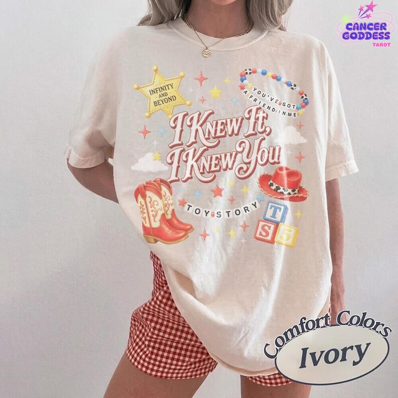 Vintage I Knew It I Knew You Shirt, Retro Cowgirl Boots Graphic Tee, Trendy Toy Story 5 Shirt, You've Got A Friend In Me Shirt image 3