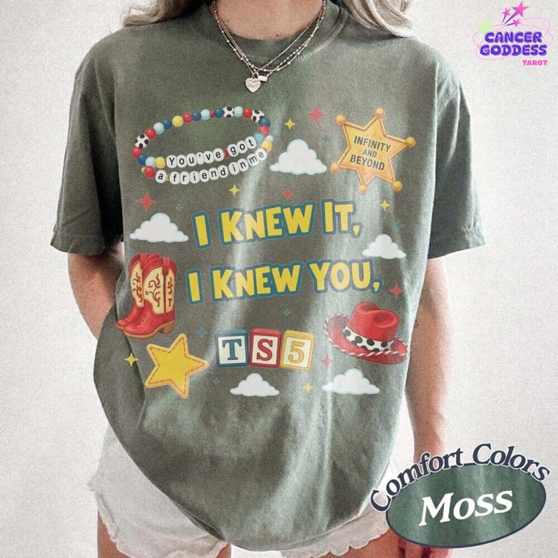 Retro Toy Story Gang I Knew It I Knew You Girly Shirt, Western Cowboy Graphic Shirt, Trendy Toy Story 5 Tee, You've Got A Friend In Me Shirt image 4