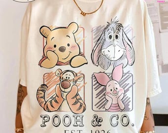 Retro Winnie the Pooh and Friends Shirt, Pooh Co 1926 Vintage Disney Tee, Tigger Piglet Eeyore, Family Trip Disneyland Gift