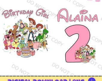 Disneyland Toy Story Birthday Girl PNG Download, Custom Toy Story Birthday, Personalized Pixar Family Matching Birthday girl
