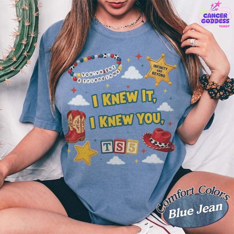 Retro Toy Story Gang I Knew It I Knew You Girly Shirt, Western Cowboy Graphic Shirt, Trendy Toy Story 5 Tee, You've Got A Friend In Me Shirt image 6