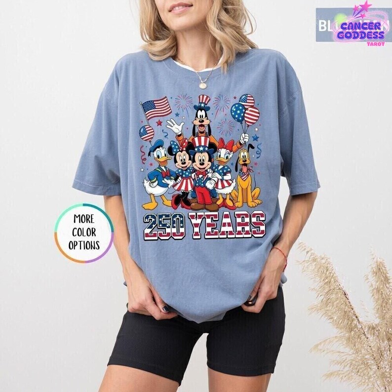 Comfort Colors Retro Disneyland 4th of July 250 Years Shirt, Mickey Minnie Patriotic 1776-2026 Tee, Disneyland 250th Anniversary T-Shirt image 5