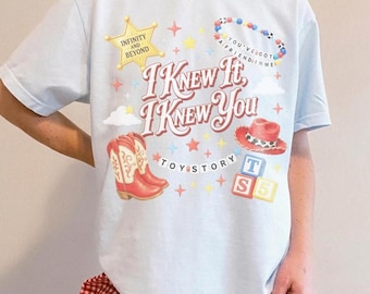 Vintage I Knew It I Knew You Shirt, Retro Cowgirl Boots Graphic Tee, Trendy Toy Story 5 Shirt, You've Got A Friend In Me Shirt