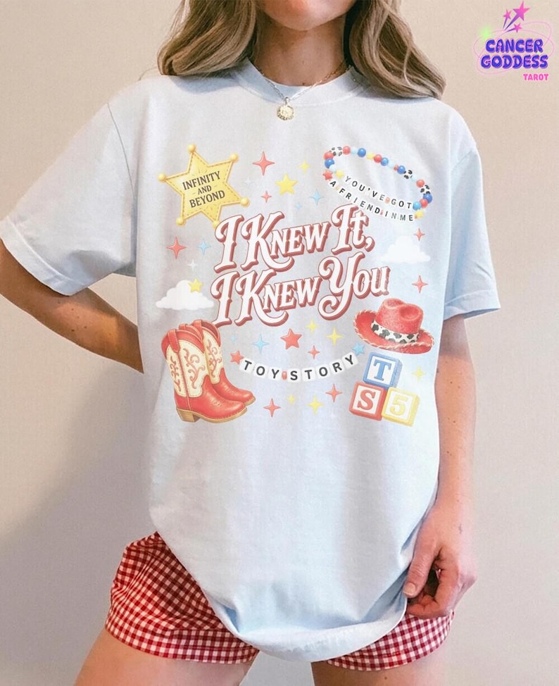 Vintage I Knew It I Knew You Shirt, Retro Cowgirl Boots Graphic Tee, Trendy Toy Story 5 Shirt, You've Got A Friend In Me Shirt image 1