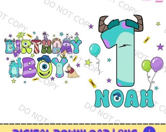Personalized Monster inc. Birthday Boy PNG, Monster Family Birthday Party, Custom Monster Birthday, Mike Sully Birthday Digital File