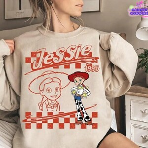 Retro Disney Pixar Toy Story All Characters Checkered Signature Shirt, Woody, Buzz, Jessie, Bo Peep, Personalized Group Matching Trip Tee image 3