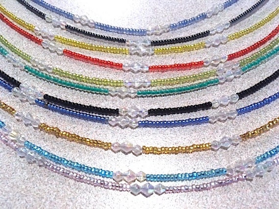 Surf anklet Glass bead Boho choker Boho Chic Anklet Seed bead jewelry Youth party favors Bracelet Choker