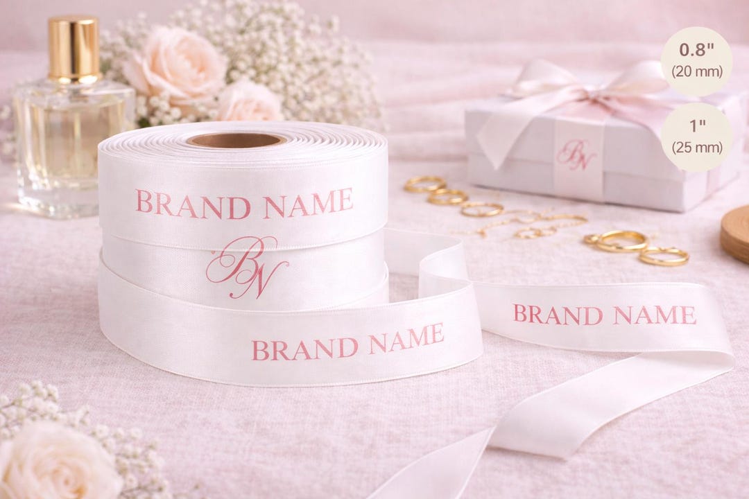 Mover Ribbon Sample Custom Satin Ribbon Sample With Logo – 1 Yard Test Print, Personalized ...