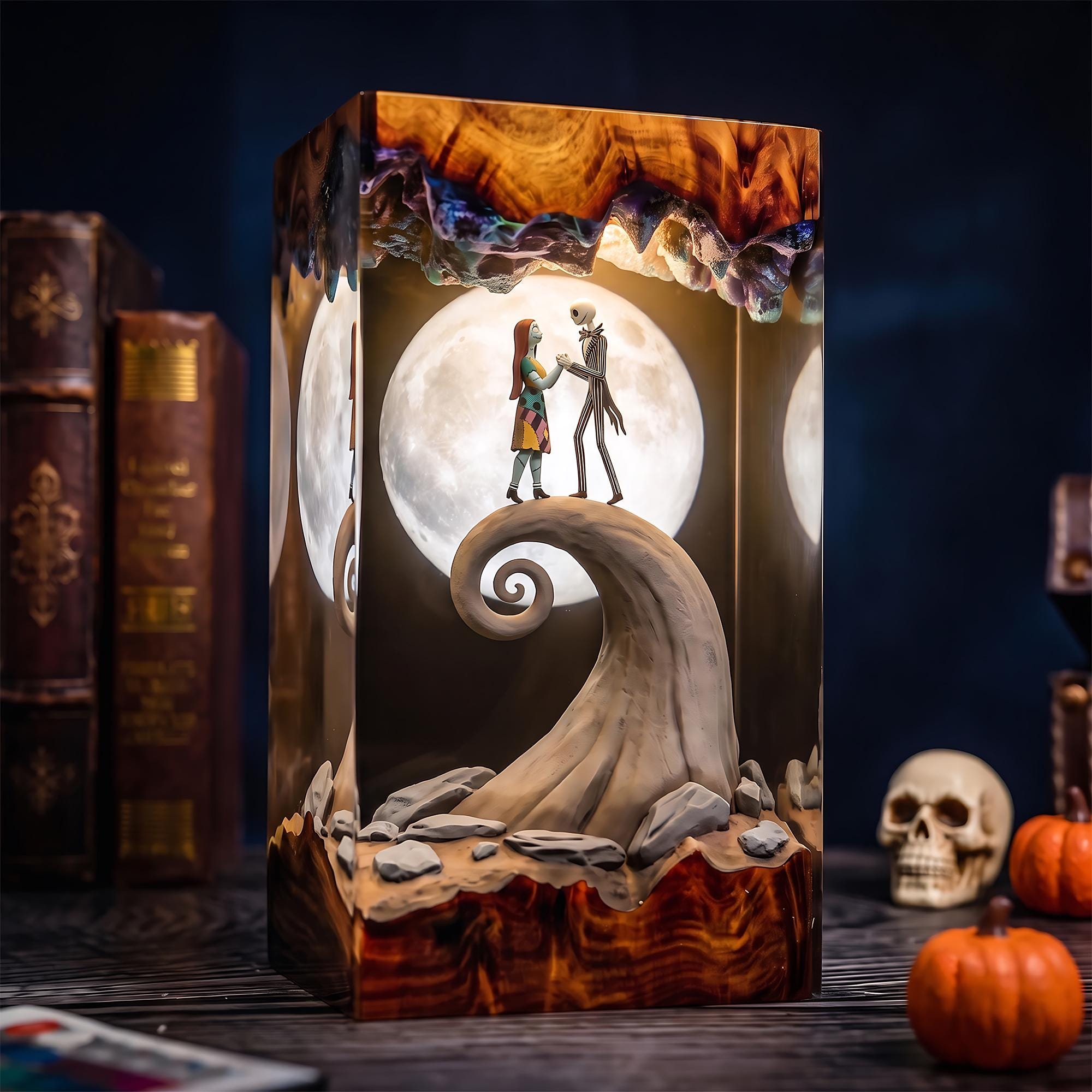 Jack and Sally Resin Lamps - Etsy