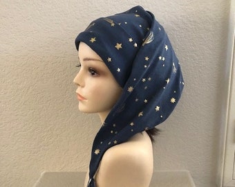 STARRY NIGHT CAP Cotton Sleep Hat Stocking Cap Adult and Child sizes