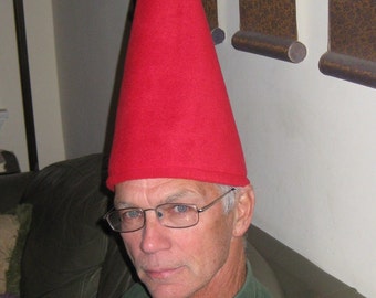 RED GNOME HAT Wirt 15" Tall Stands on Their Own Assorted Colors Fleece Adult and Child sizes