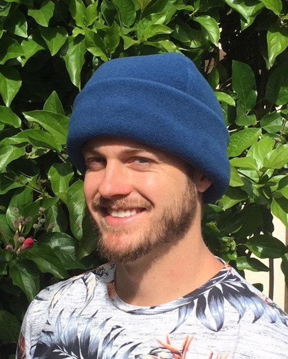 Unisex Blue Beanie Skull Cap with Drawstring Warm Winter Hats for Outdoor Oversize XL XXL Wool Beanie Hat for Men Big Head Merino Wool  main image 2