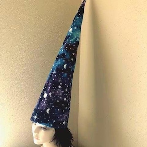 TALL CELESTIAL MERLIN Wizard Hat 28 inches Tall Fleece Adult Sizes