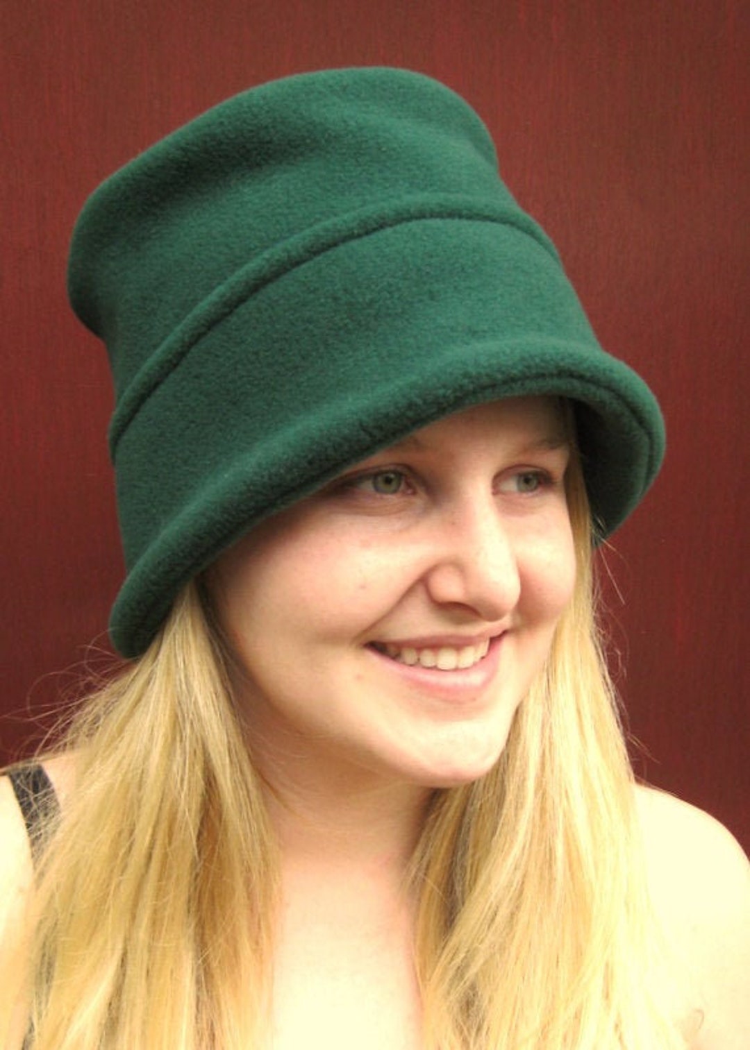 FLEECE BUCKET HAT Dark Forest Green Adult Sizes - Etsy display picture 2