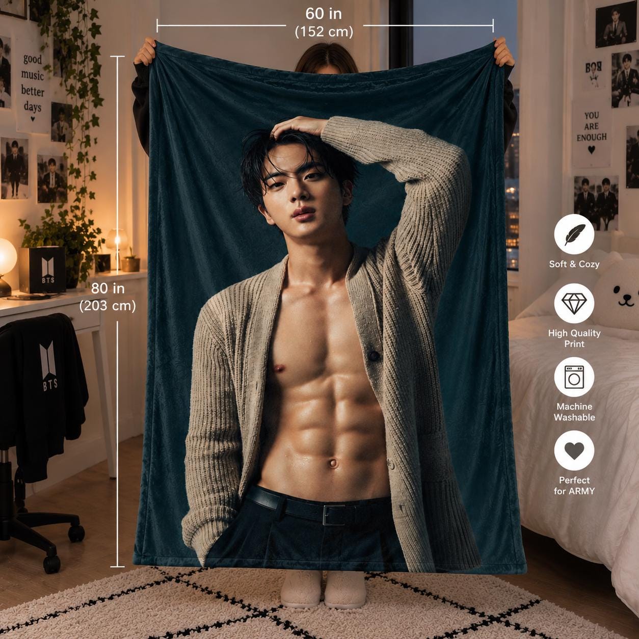 Bts Jin Blanket - Etsy
