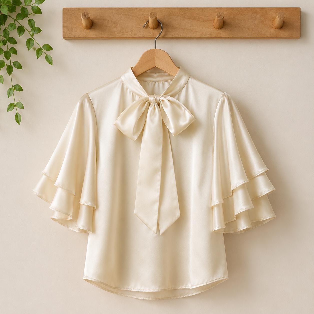 Satin Bow Blouse - Etsy