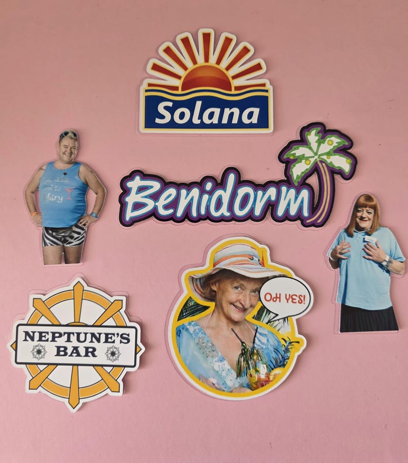 Benidorm TV Show Inspired Cake Topper Set | Handmade Cardstock Party ...