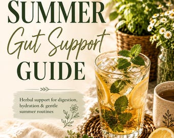 Summer Gut Support Guide | Beginner Herbal Wellness PDF | Infusions, Digestive Support & Slow Living Rituals