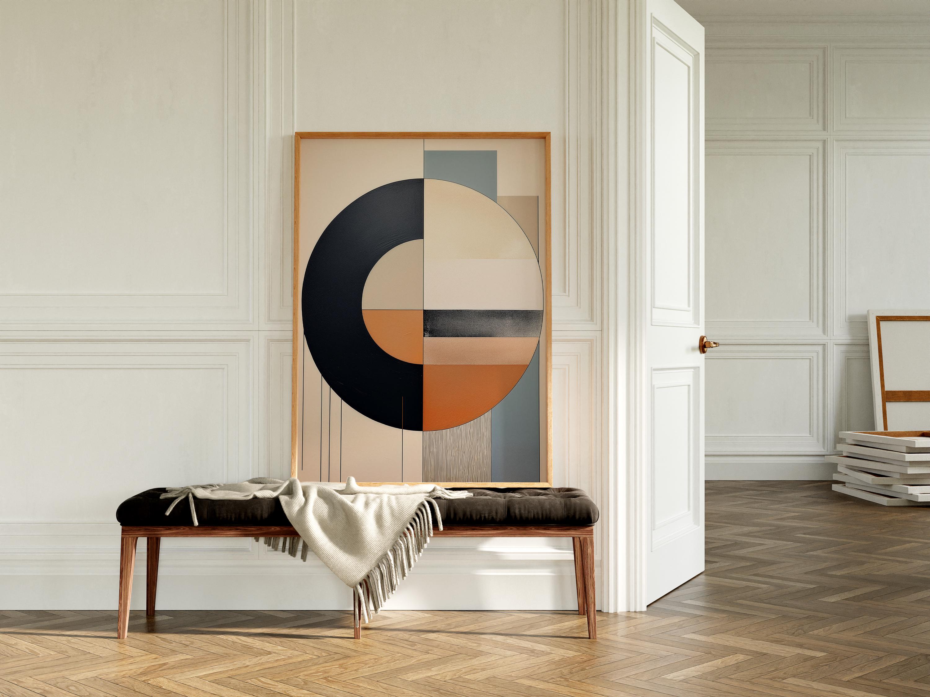 Neutral Circle Wabi Sabi Wall Art Printable, Japandi Geometric Abstract Wall Art ...