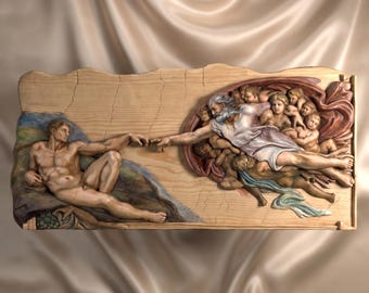 Creation of Adam Relief | CNC Router STL File | 3D Printer Model | Digital Download